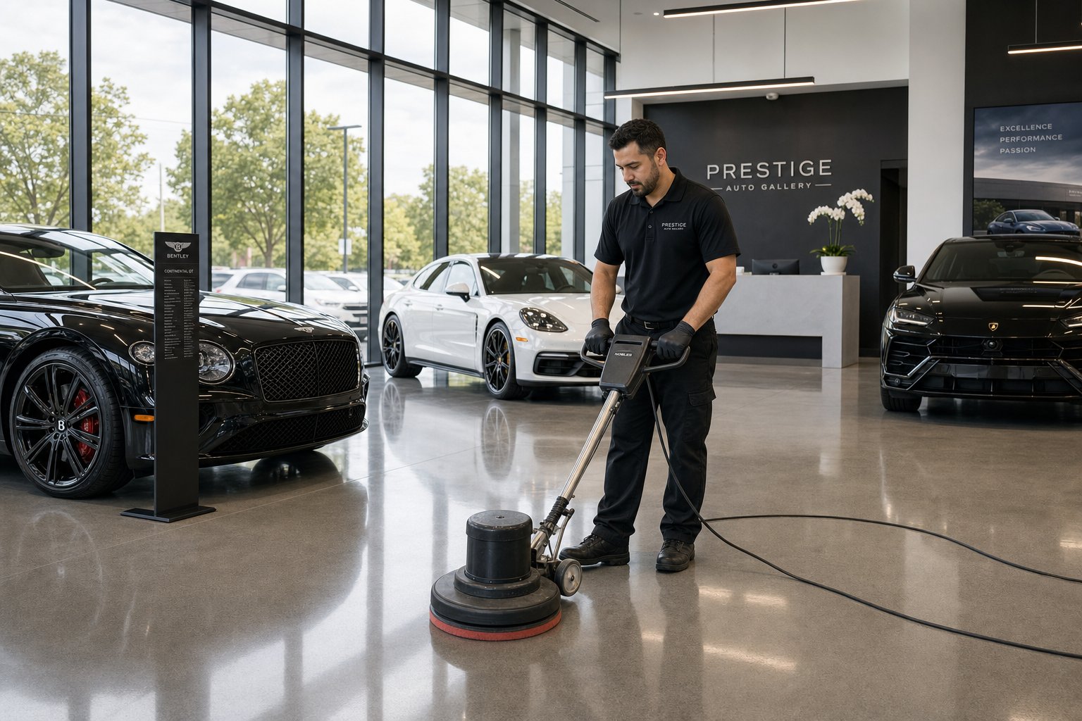 Auto Dealership and Showroom Cleaning in the Tri-State: Floors, Glass & Service Bays