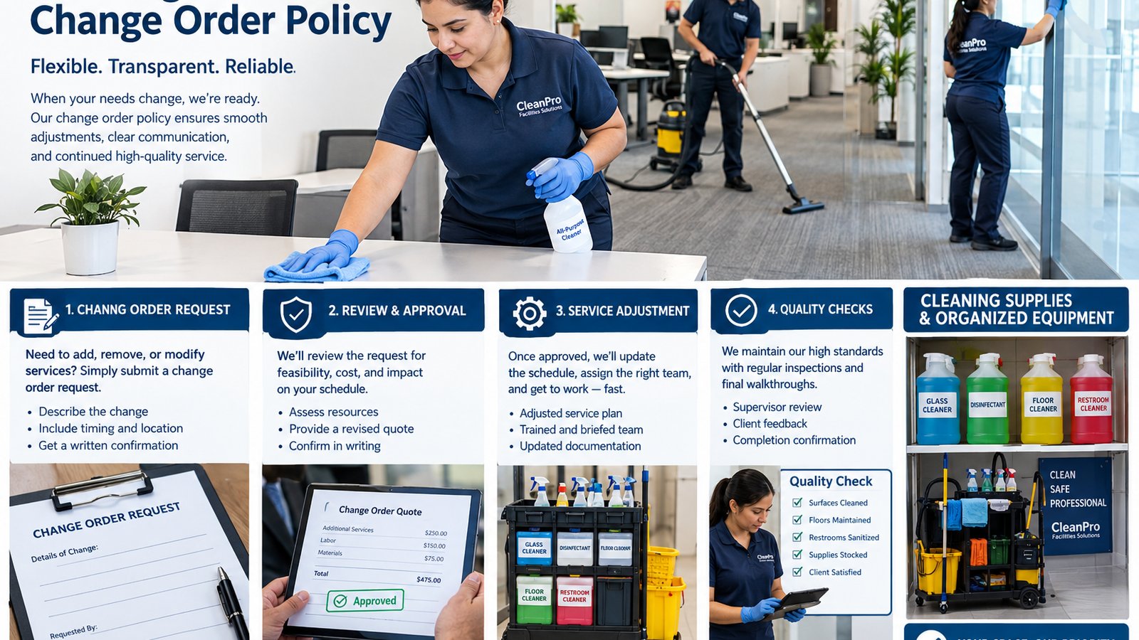 Cleaning Contract Change Orders: Define Add-On Work Before It Becomes a Dispute