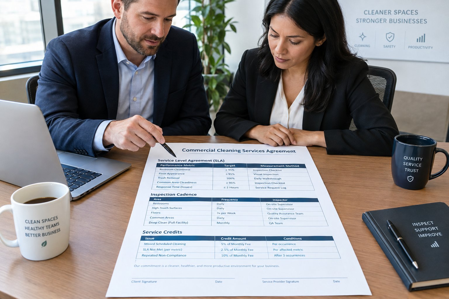Commercial Cleaning Contract Terms: SLAs, Credits, and Reporting Requirements