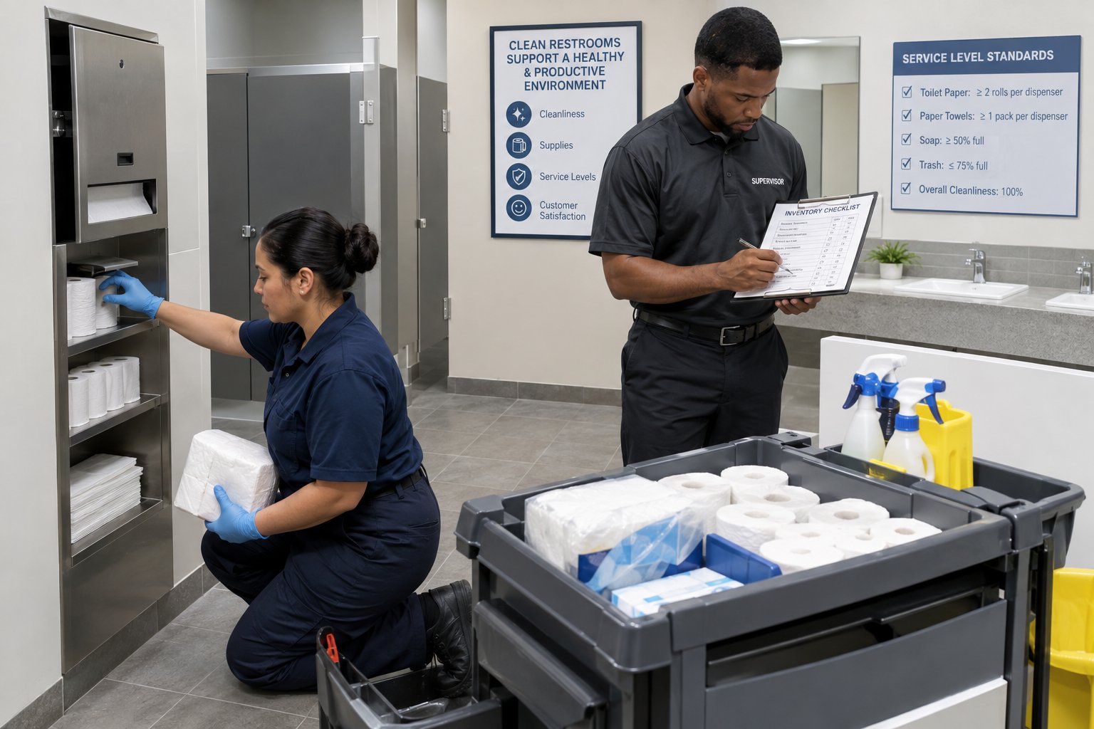 Commercial Restroom Supply Protocols: Inventory, Refills, and Service Levels