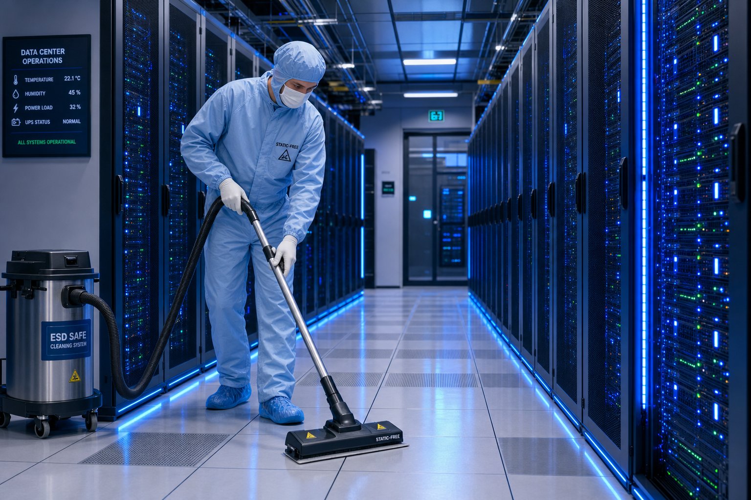 Data Center Cleaning in the Tri-State: ESD, Sub-Floor, and Hot/Cold Aisle Protocols