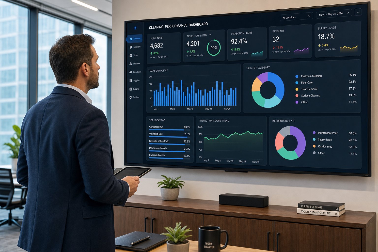 The Facility Manager's Monthly Cleaning KPI Dashboard: 12 Metrics That Actually Matter