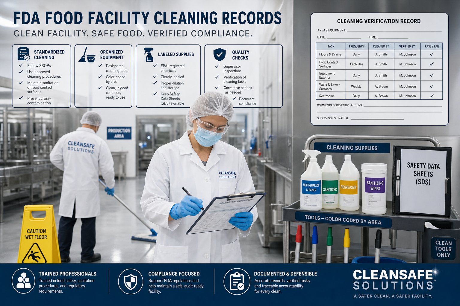 FDA Food Facility Cleaning Records: What a Defensible Program Documents