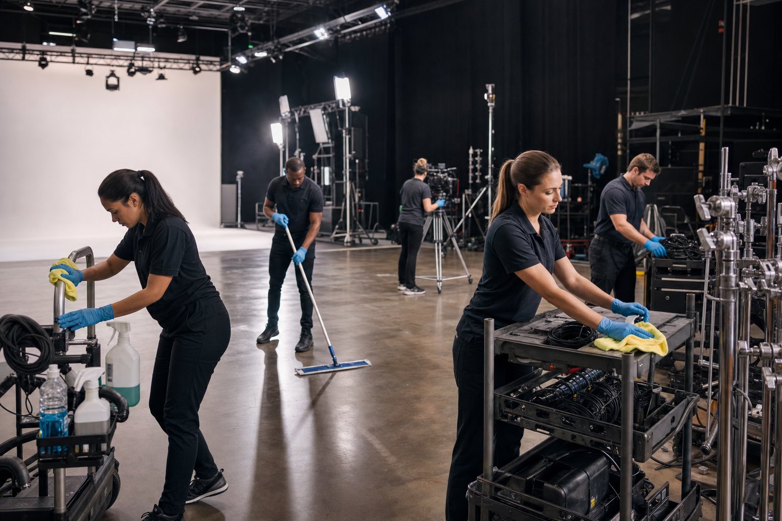 Film Production Studio Cleaning: Fast Turnarounds Between Sets and Crews