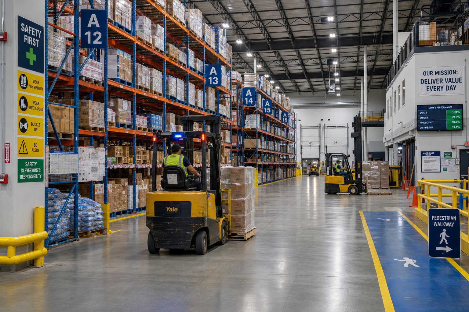 Fulfillment Warehouse Cleaning: OSHA, Forklift Safety Zones, and 3PL Realities