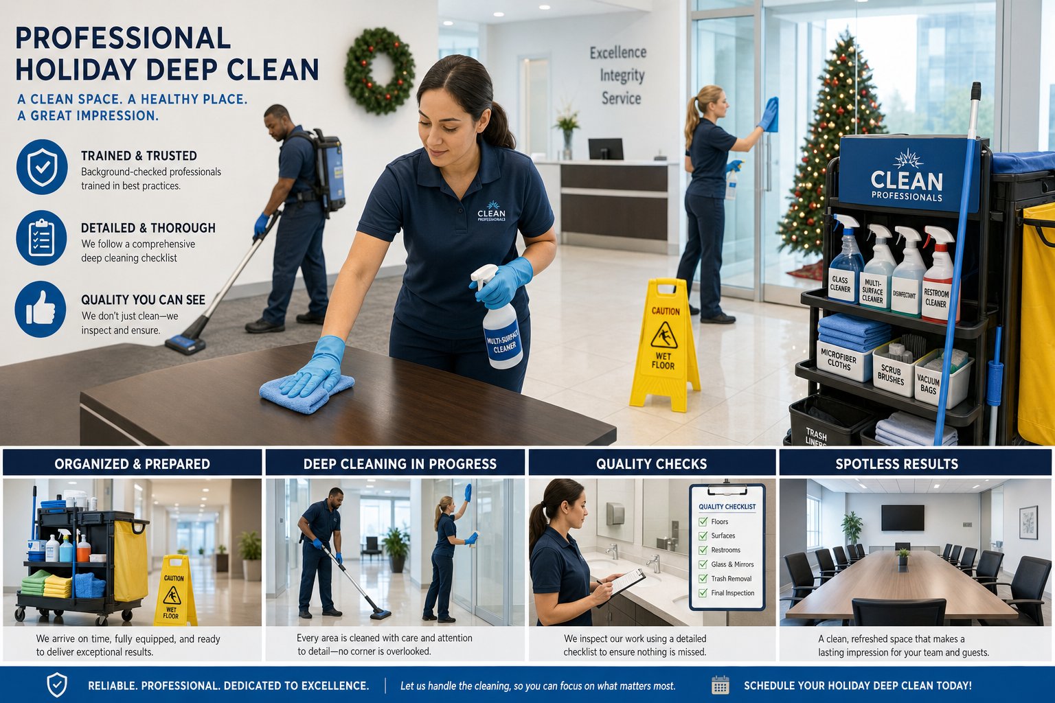 Holiday Deep Cleaning for Commercial Facilities: Plan Work Around Closures