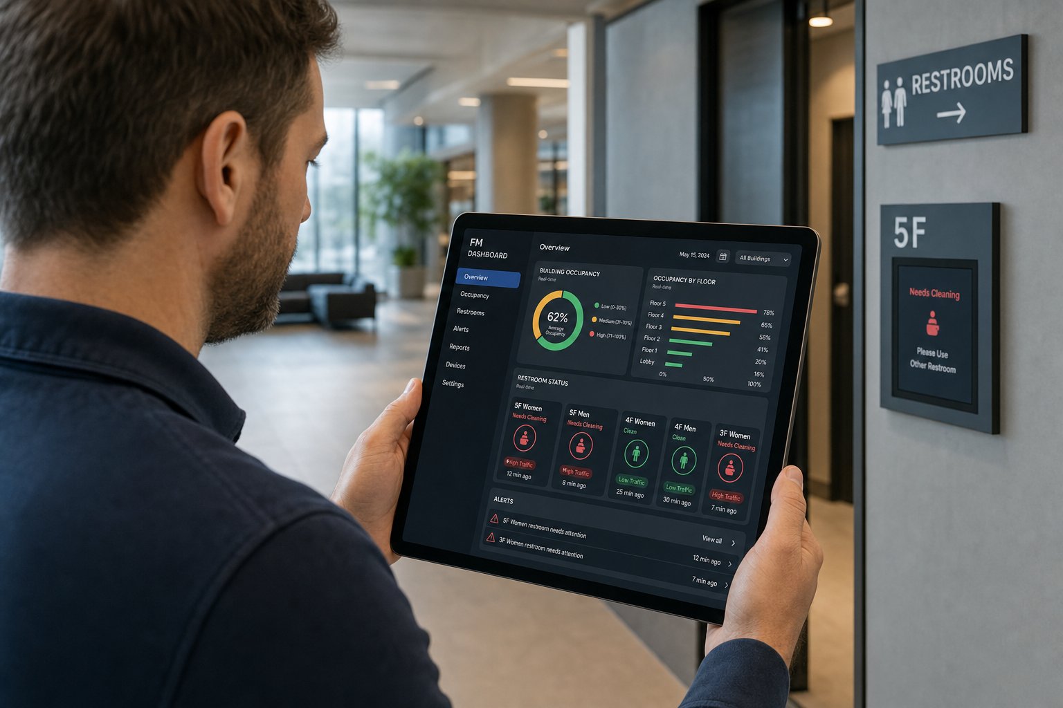 IoT Sensors for Cleaning Verification: Restrooms, Occupancy, and Service Response