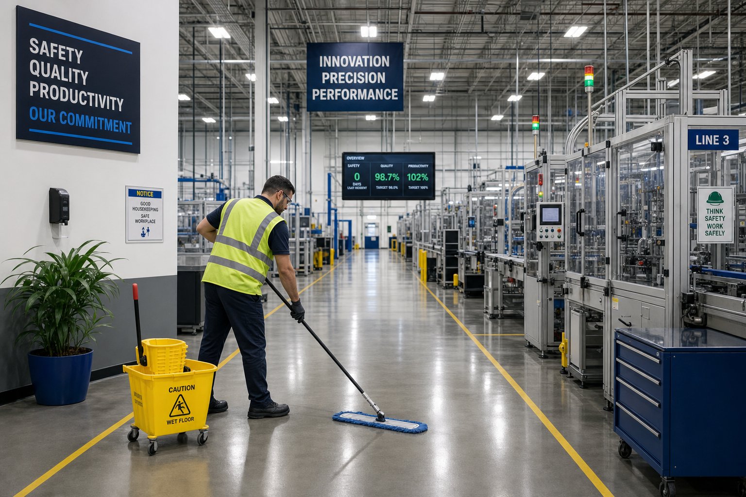 Manufacturing Plant Cleaning in the Northeast: Production-Floor and Office Bundle