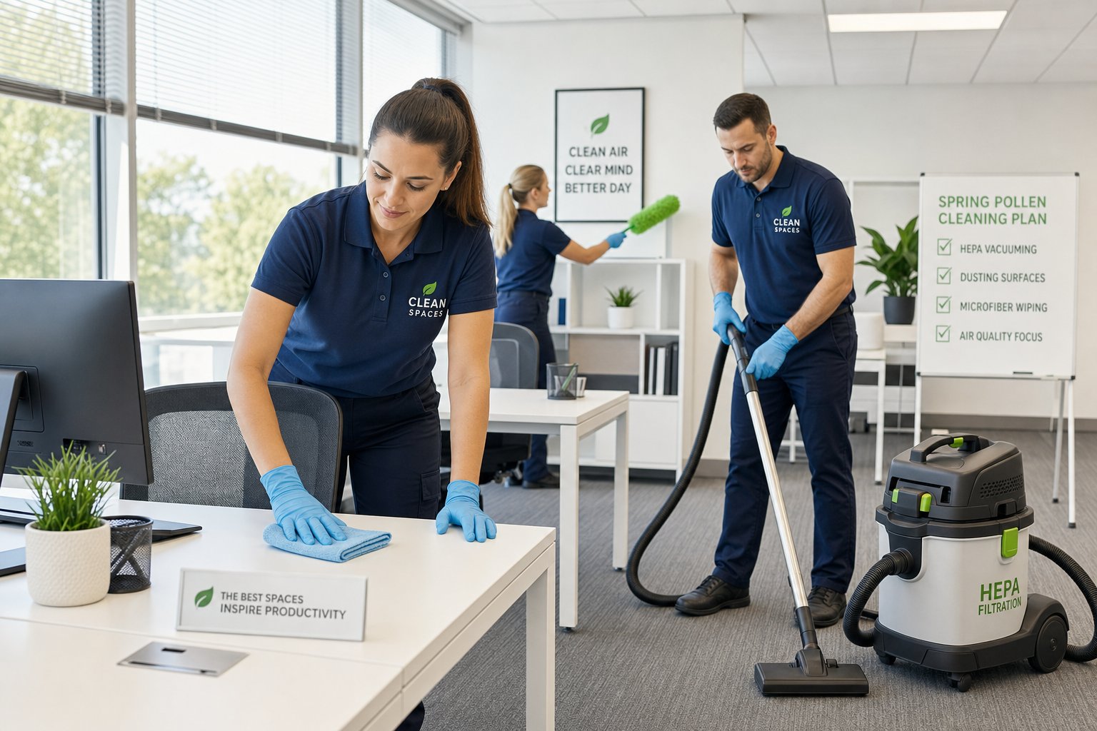 Spring Allergen Office Cleaning: Dust, Pollen, and Indoor Air Quality Priorities