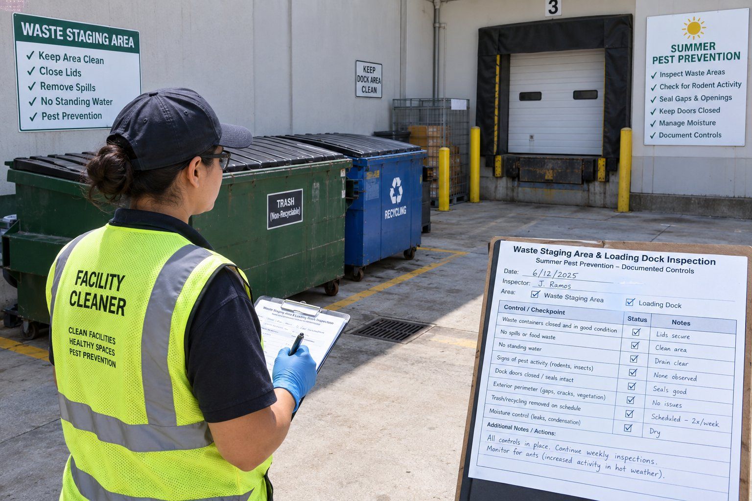 Summer Pest Prevention Through Commercial Cleaning and Waste Controls