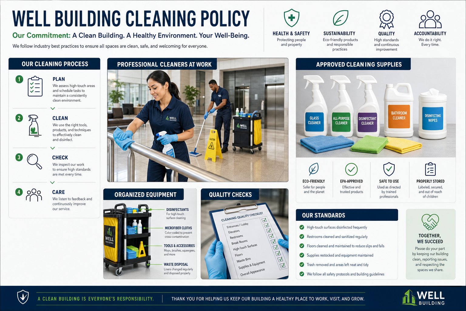 WELL Building Cleaning Policies: Practical Steps for Health-Focused Facilities