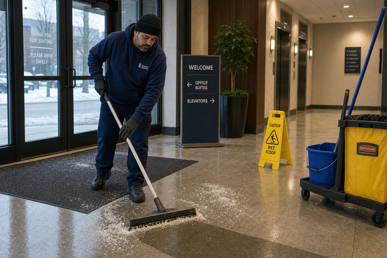 Winter Salt and Snow Floor Care for Tri-State Commercial Buildings