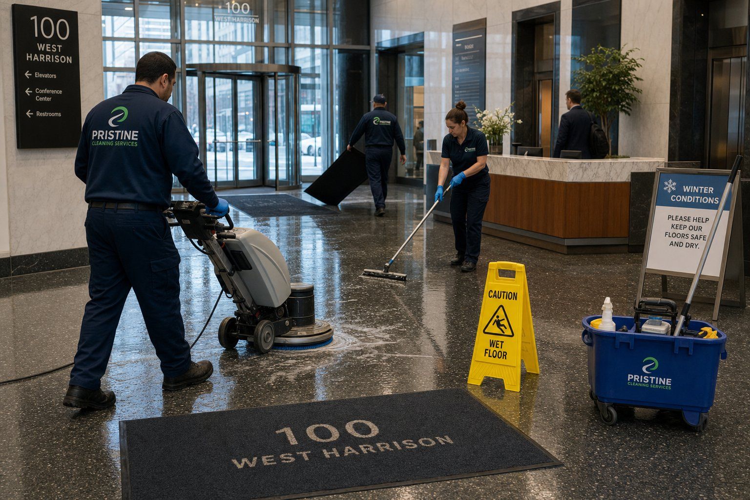 Winter Salt and Snow Cleaning Programs for Tri-State Commercial Lobbies